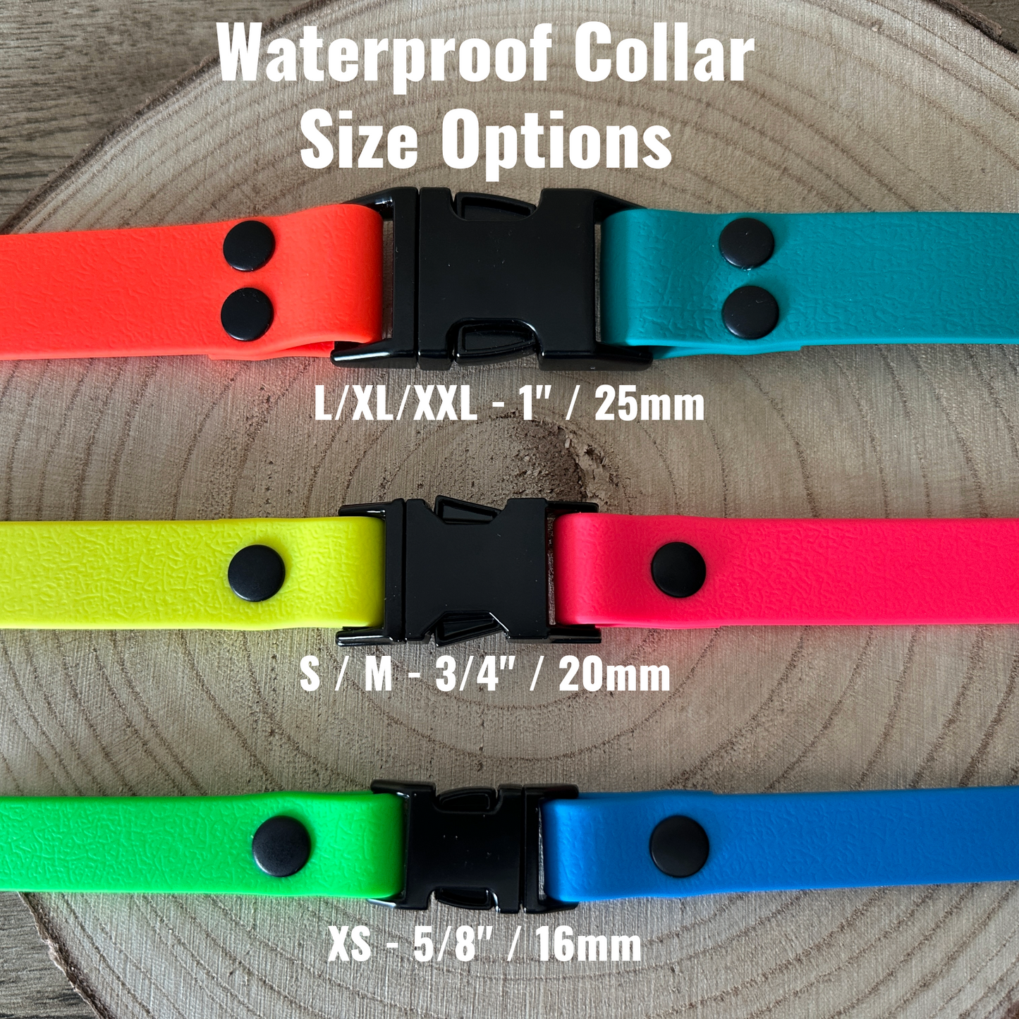 Khaki & Black Waterproof Quick Release Dog Collar