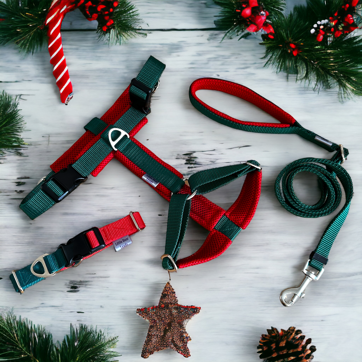 Christmas Bundle - Dog Harness, Collar and Lead