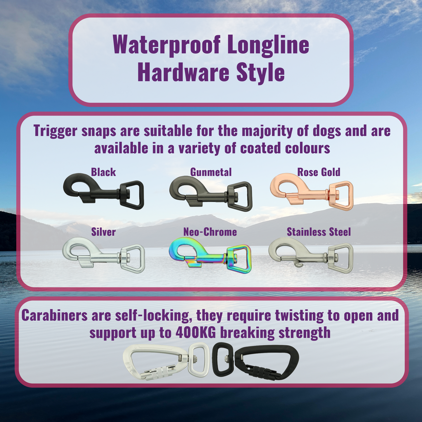 Waterproof Longline - Medium Size Dogs (16mm width)